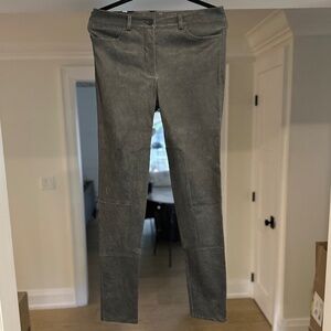 NWT - T by Alexander Wang Gray Stretch Distressed 100% Lamb Leather Pants -Sz 29